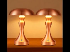 NETTLIFE Lámpara De Mesa-Lámpara de noche LED , táctil, regulable, inalámbrica, con batería, vintage, recargable por USB Rojo