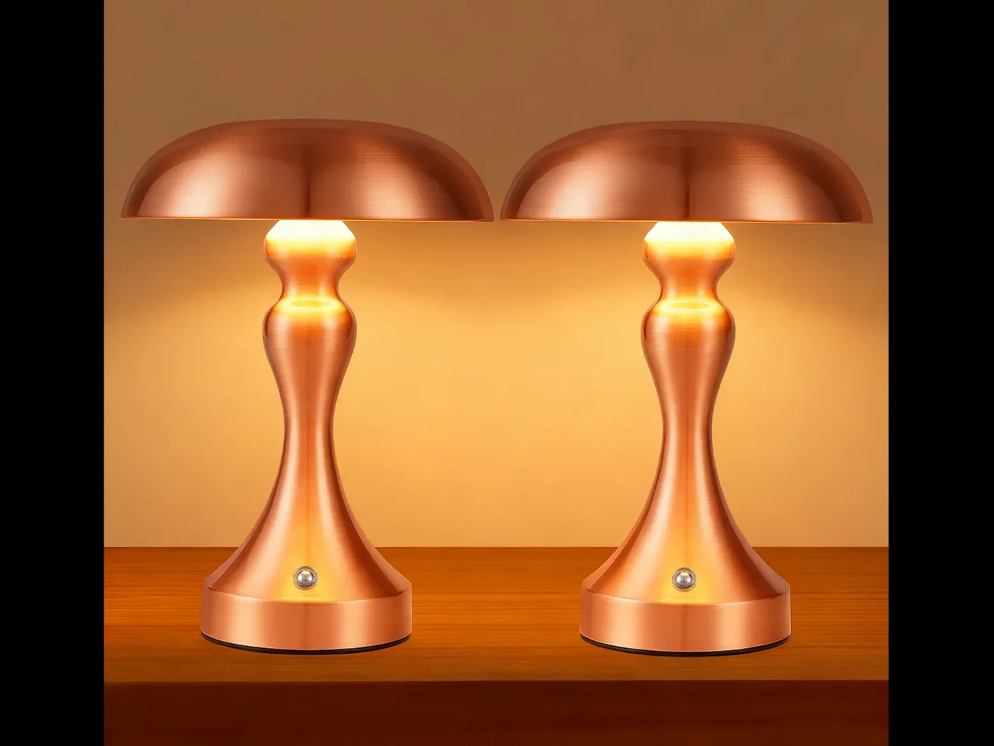 NETTLIFE Lámpara De Mesa-Lámpara de noche LED , táctil, regulable, inalámbrica, con batería, vintage, recargable por USB Rojo