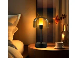 Best NETTLIFE Lámpara de noche LED regulable a batería - Lámpara de mesa inalámbrica recargable por USB-C (1800-6500 K) negra con función de memoria Negro