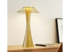 NETTLIFE Lámpara De Mesa-Lámpara de noche LED moderna, regulable, USB, con 3 niveles de brillo, lámpara de mesa Dorado