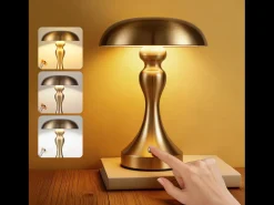 Hot NETTLIFE Lámpara de noche LED , táctil, regulable, inalámbrica, con batería, vintage, recargable por USB Dorado