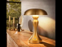 Hot NETTLIFE Lámpara de noche LED , táctil, regulable, inalámbrica, con batería, vintage, recargable por USB Dorado