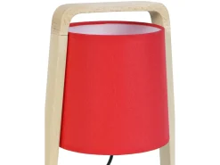 TOSEL Lámpara de noche ,madera,natural,A25,5xD16xP16cm Rojo