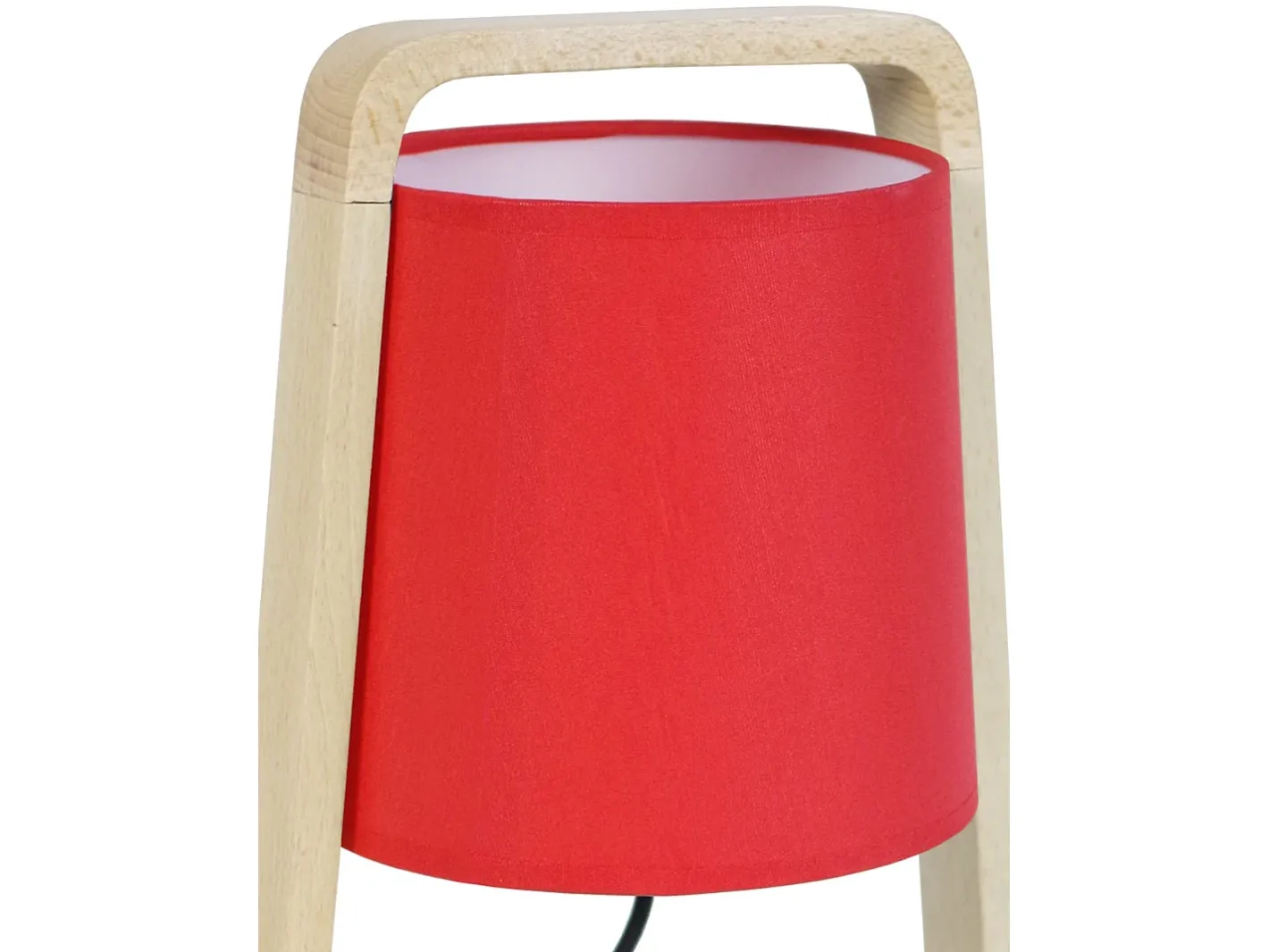 TOSEL Lámpara de noche ,madera,natural,A25,5xD16xP16cm Rojo