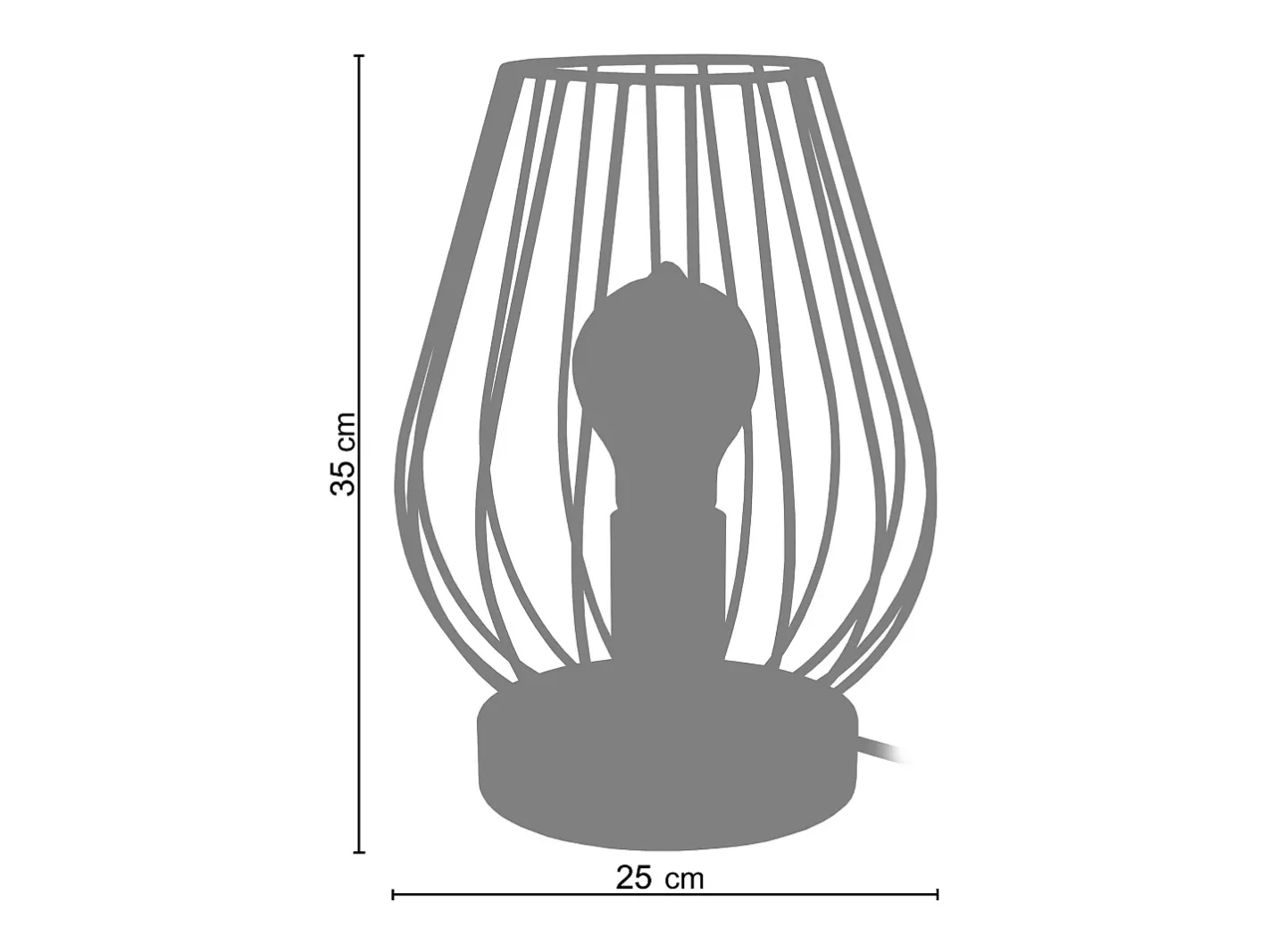 TOSEL Lámpara de noche ,madera,natural,A35xD25xP25 cm Negro