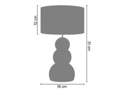 TOSEL Lámpara de noche ,metal,,A36,5xD25xP25cm Beige