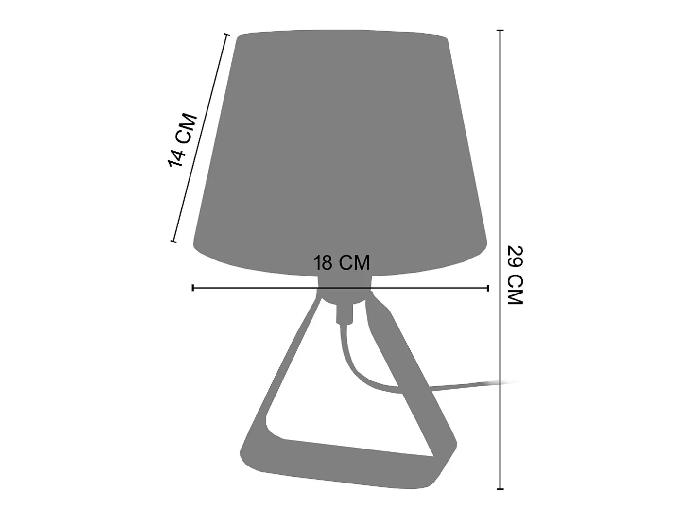 TOSEL Lámpara De Mesa-Lámpara de noche ,metal, , A 29xD18x P 18cm Blanco