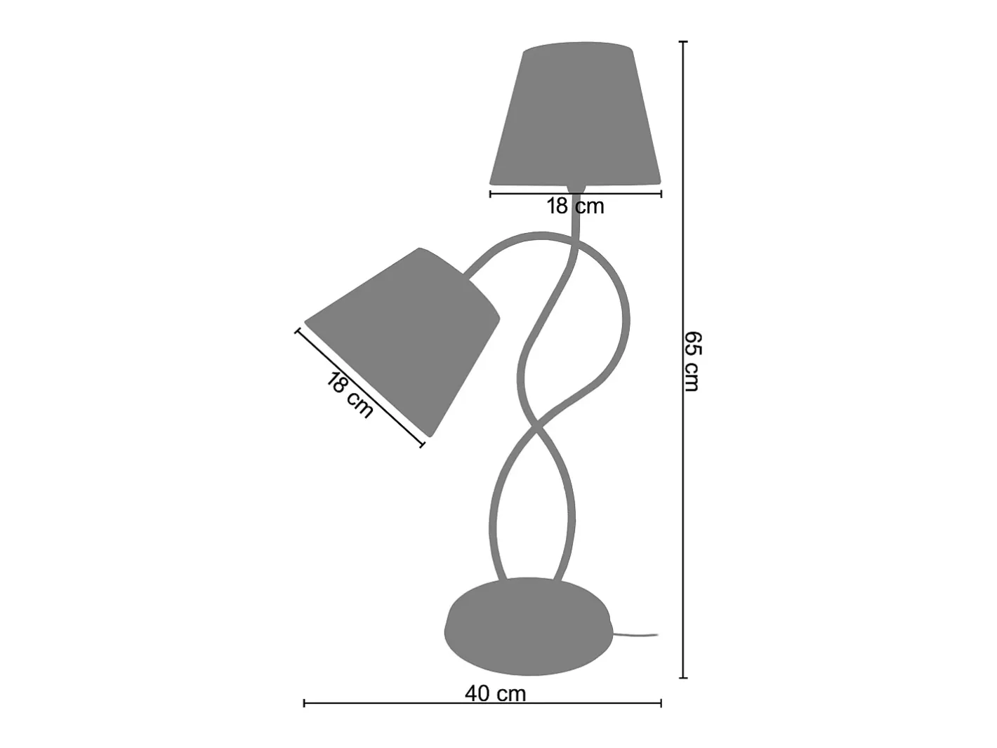 TOSEL Lámpara de noche ,metal, ,A65xD40xP40cm Blanco Discount