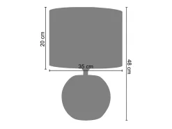 TOSEL Lámpara De Mesa-Lámpara de noche ,vidrio, ,A19xD 35xP 35 cm Negro