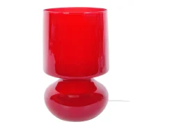 TOSEL Lámpara de noche ,vidrio,,A24x D 14xP14cm Rojo