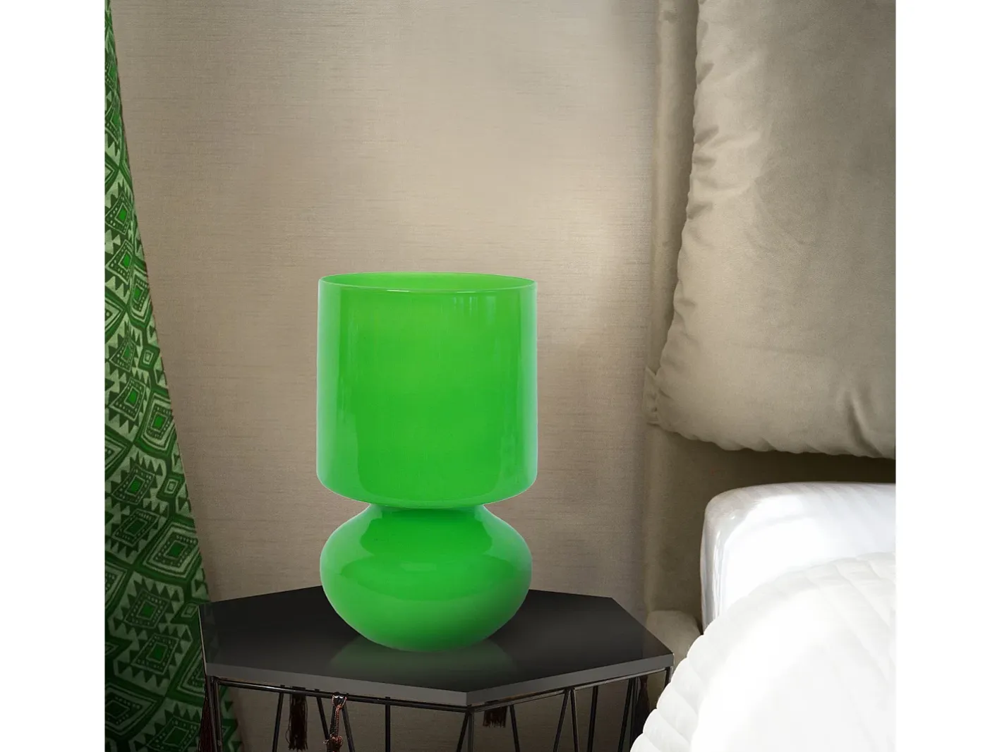 TOSEL Lámpara de noche ,vidrio,,A24xD14x P 14cm Verde Sale