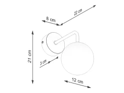 Sollux Lighting Aplique Para Pared-Lámpara De Pared Astral Minimalista De Acero/Vidrio - 1 Fuentes Luminosas - L.10 X A.21 Cm - Blanco