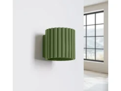 Sollux Lighting Lámpara De Pared Aura Minimalista De Aluminio - 1 Fuentes Luminosas - L.10 X A.10 Cm - Oliva Verde
