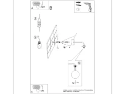 Sollux Lighting Aplique Para Pared-Lámpara de pared Bealy minimalista de acero/vidrio - 1 fuentes luminosas 3000K - L.10 x A.21 cm - /blanco Negro