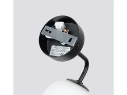 Sollux Lighting Aplique Para Pared-Lámpara de pared Bealy minimalista de acero/vidrio - 1 fuentes luminosas 3000K - L.10 x A.21 cm - /blanco Negro