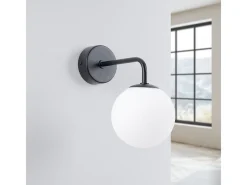 Sollux Lighting Aplique Para Pared-Lámpara de pared Bealy minimalista de acero/vidrio - 1 fuentes luminosas 3000K - L.10 x A.21 cm - /blanco Negro