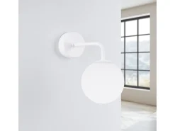 Sollux Lighting Aplique Para Pared-Lámpara de pared Bealy minimalista de acero/vidrio - 1 fuentes luminosas 3000K - L.10 x A.21 cm - Blanco