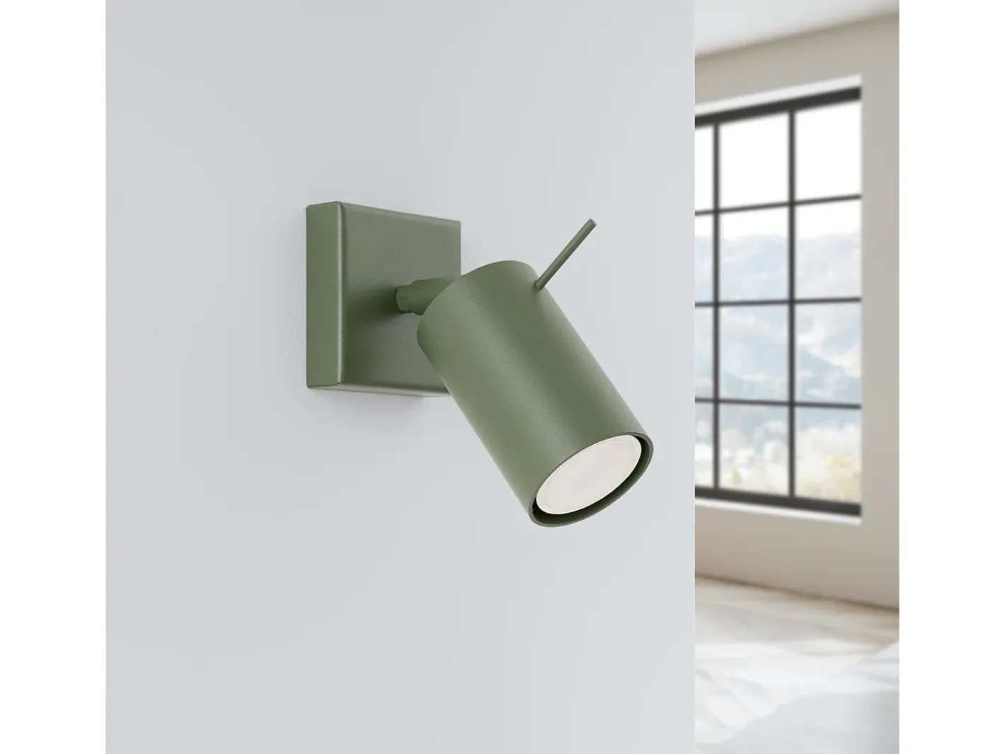 Sollux Lighting Lámpara de pared Briix moderno de acero - 1 fuentes luminosas 3000K - L.8 x A.8 cm - oliva Verde