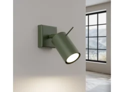 Sollux Lighting Aplique Para Pared-Lámpara de pared Briix moderno de acero - 1 fuentes luminosas 4000K - L.8 x A.8 cm - oliva Verde