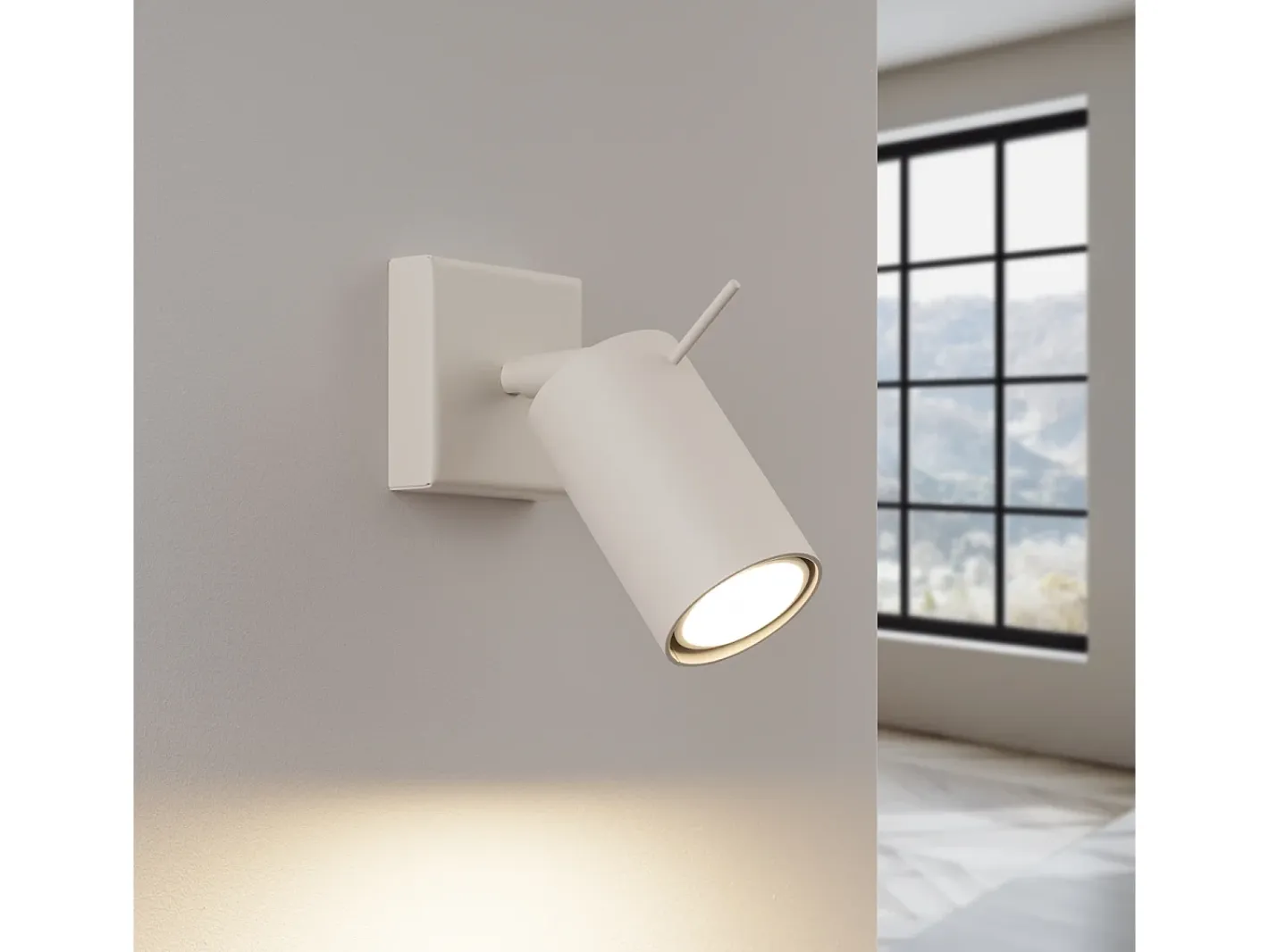 Outlet Sollux Lighting Lámpara de pared Briix moderno de acero - 1 fuentes luminosas 4000K - L.8 x A.8 cm - Beige