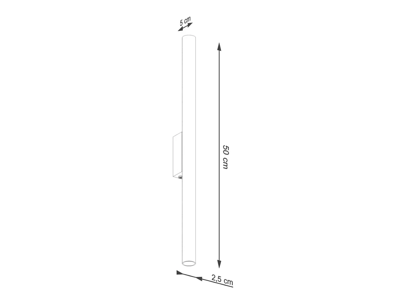 Sollux Lighting Lámpara de pared Brill moderno de acero - 2 fuentes luminosas 4000K - L.2,5 x A.50 cm - Beige Hot