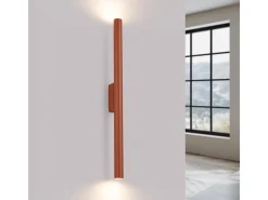 Sollux Lighting Aplique Para Pared-Lámpara de pared Brill moderno de acero - 2 fuentes luminosas 4000K - L.2,5 x A.50 cm - ocre Rojo