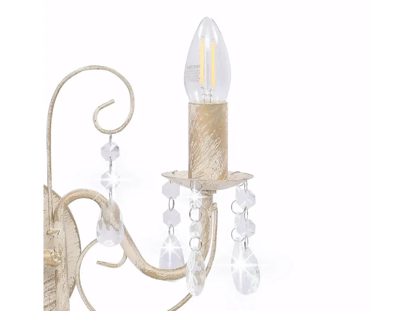 Best Lámpara de pared con cuentas antiguo 2 bombillas E14 ES140247 Blanco