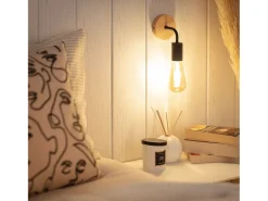 Ledkia Lámpara de Pared de Madera y Metal Jedali Blanco Multicolor Clearance