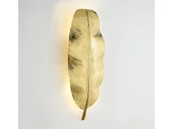 Les Tendances Lámpara de pared en forma de hoja de plátano de metal Aura Alt. 91 cm Dorado