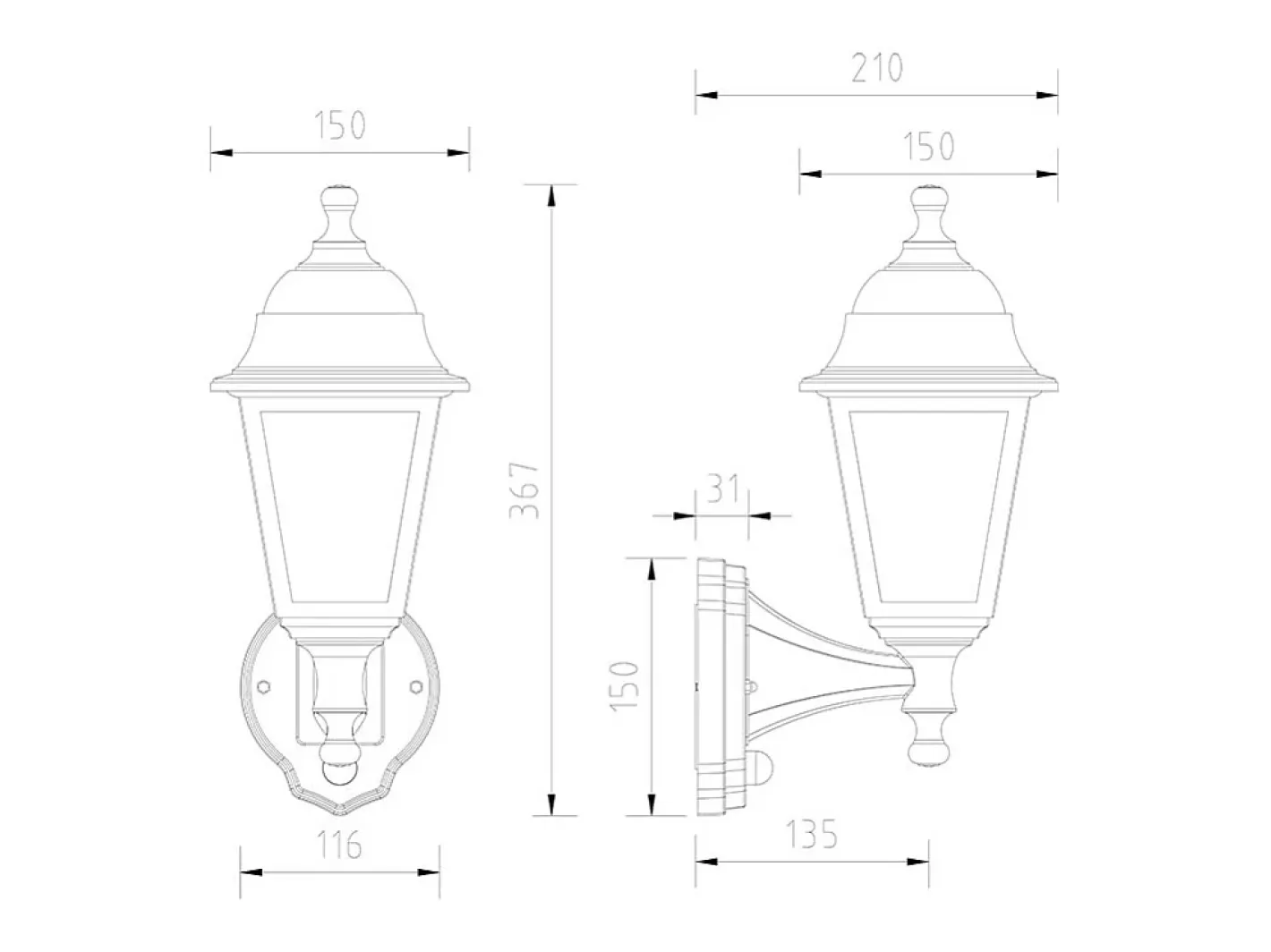 Clearance Ledkia Lámpara de Pared Exterior con Detector de Movimiento PIR Mini Villa Negro