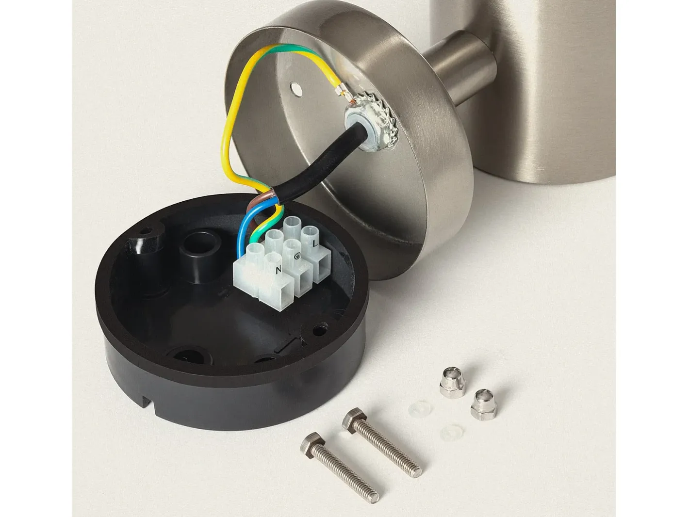 Ledkia Lámpara de Pared Exterior LED 5W Acero Inoxidable Inti 3000K Blanco Cálido Plateado Sale