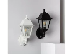 Online Ledkia Lámpara de Pared Exterior con Detector de Movimiento PIR Mini Villa Blanco