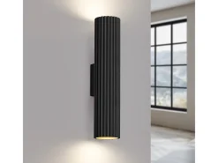 Sollux Lighting Lámpara de pared Gloow minimalista de aluminio - 2 fuentes luminosas 4000K - L.6,5 x A.30 cm - Negro Sale