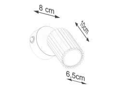 Sollux Lighting Lámpara de pared Gloow minimalista de aluminio - 1 fuentes luminosas 3000K - L.8 x A.16 cm - Beige New