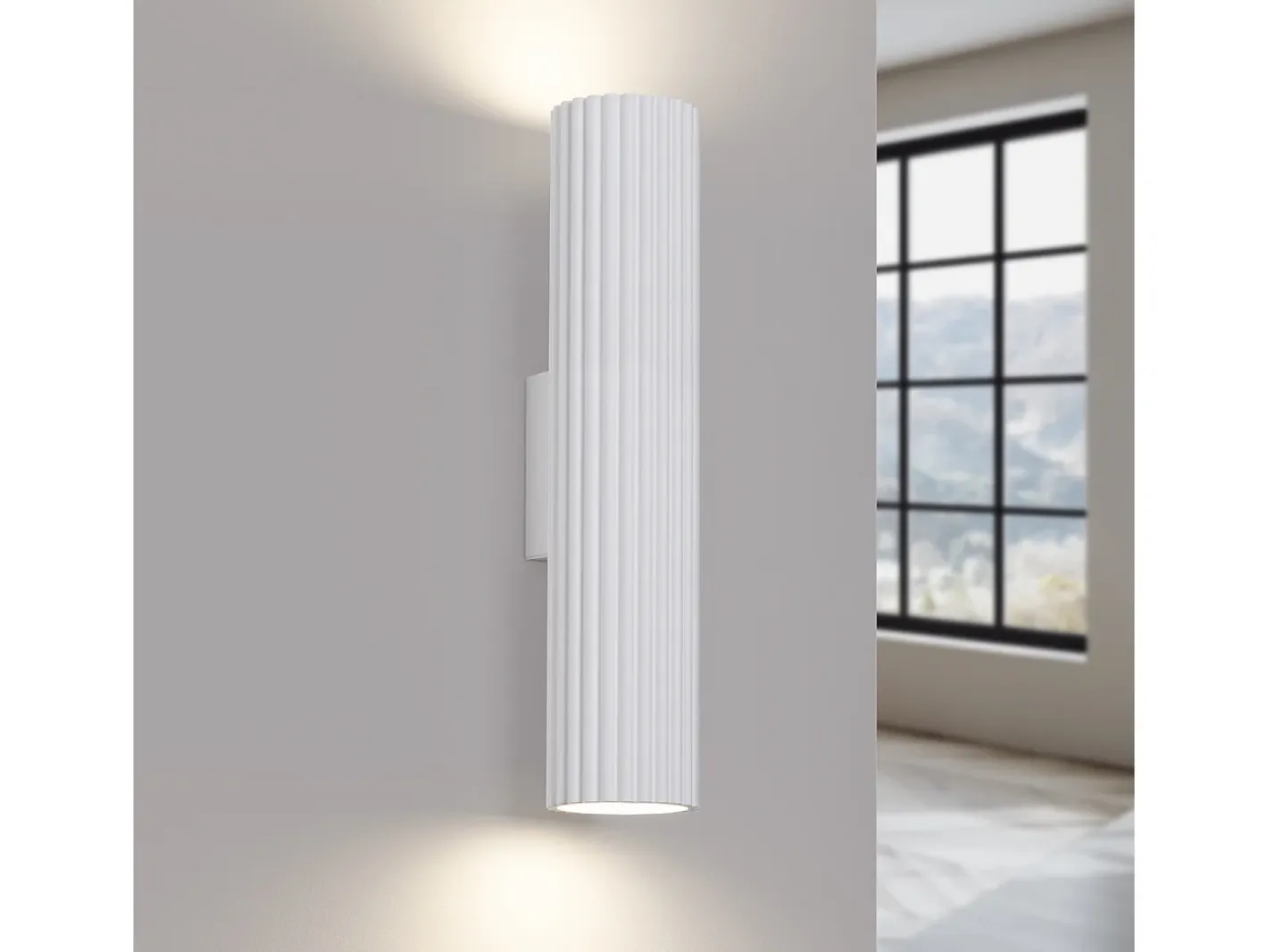 Sollux Lighting Lámpara de pared Gloow minimalista de aluminio - 2 fuentes luminosas 4000K - L.6,5 x A.30 cm - Blanco Online