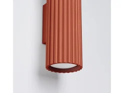 Outlet Sollux Lighting Lámpara de pared Gloow minimalista de aluminio - 2 fuentes luminosas 3000K - L.6,5 x A.20 cm - ocre Rojo
