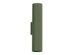 Outlet Sollux Lighting Lámpara de pared Gloow minimalista de aluminio - 2 fuentes luminosas 3000K - L.6,5 x A.30 cm - oliva Verde