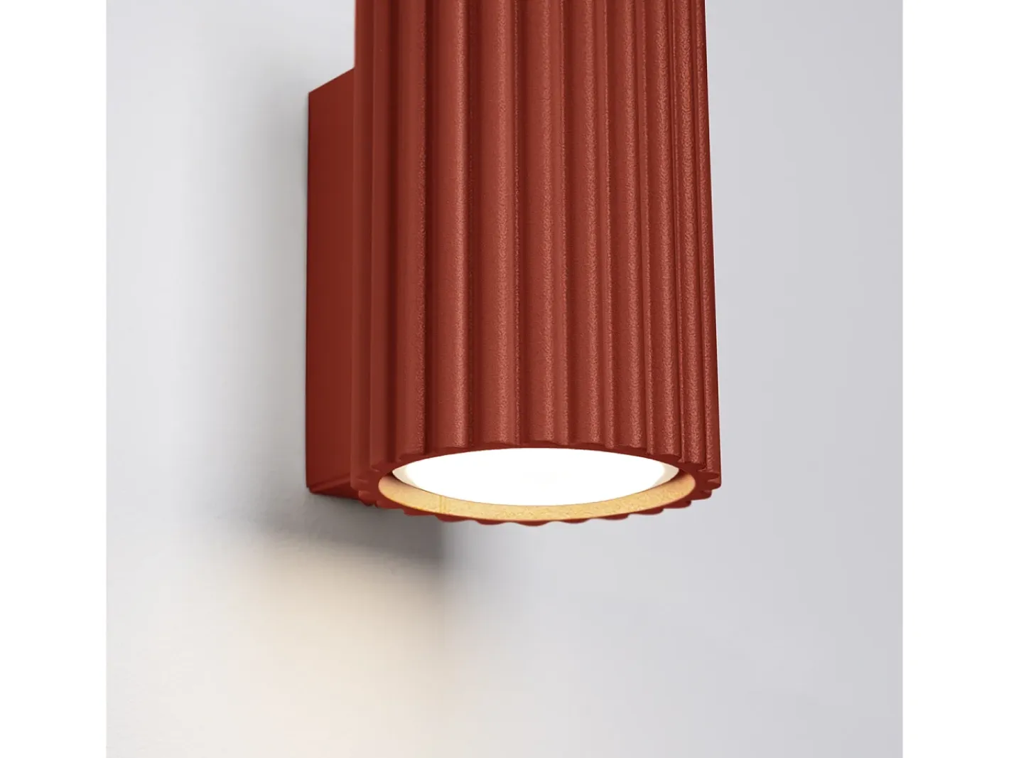 New Sollux Lighting Lámpara de pared Gloow minimalista de aluminio - 1 fuentes luminosas 3000K - L.6,5 x A.10 cm - ocre Rojo