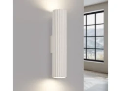 Online Sollux Lighting Lámpara de pared Gloow minimalista de aluminio - 2 fuentes luminosas 4000K - L.6,5 x A.30 cm - Beige