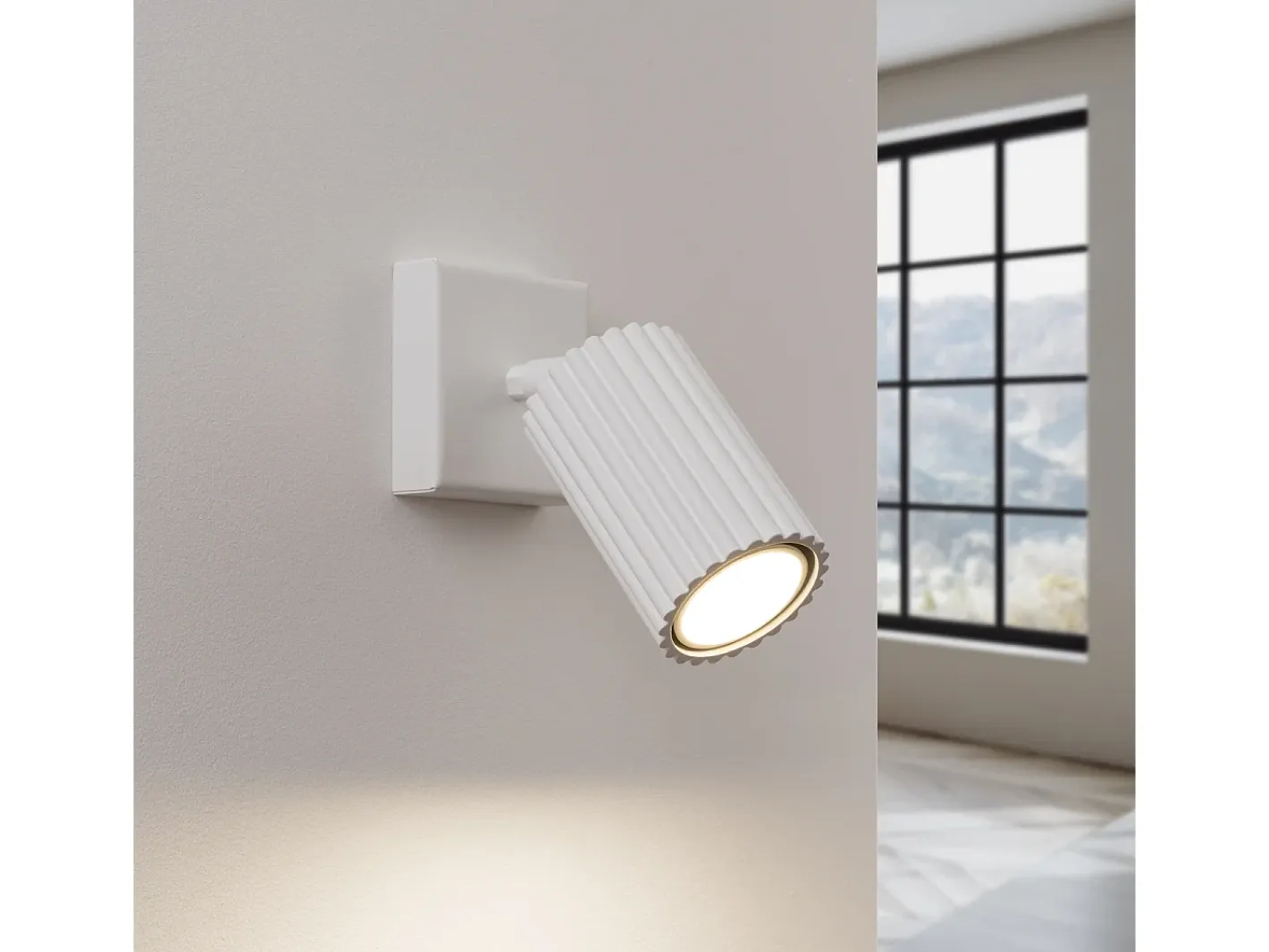Online Sollux Lighting Lámpara de pared Gloow minimalista de aluminio - 1 fuentes luminosas 4000K - L.8 x A.8 cm - Blanco