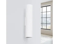 Outlet Sollux Lighting Lámpara de pared Gloow minimalista de aluminio - 2 fuentes luminosas 3000K - L.6,5 x A.30 cm - Blanco