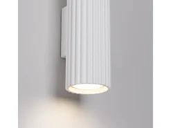 Outlet Sollux Lighting Lámpara de pared Gloow minimalista de aluminio - 2 fuentes luminosas 3000K - L.6,5 x A.30 cm - Blanco