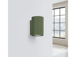 Sollux Lighting Aplique Para Pared-Lámpara de pared Gloow minimalista de aluminio - 1 fuentes luminosas 3000K - L.6,5 x A.10 cm - oliva Verde