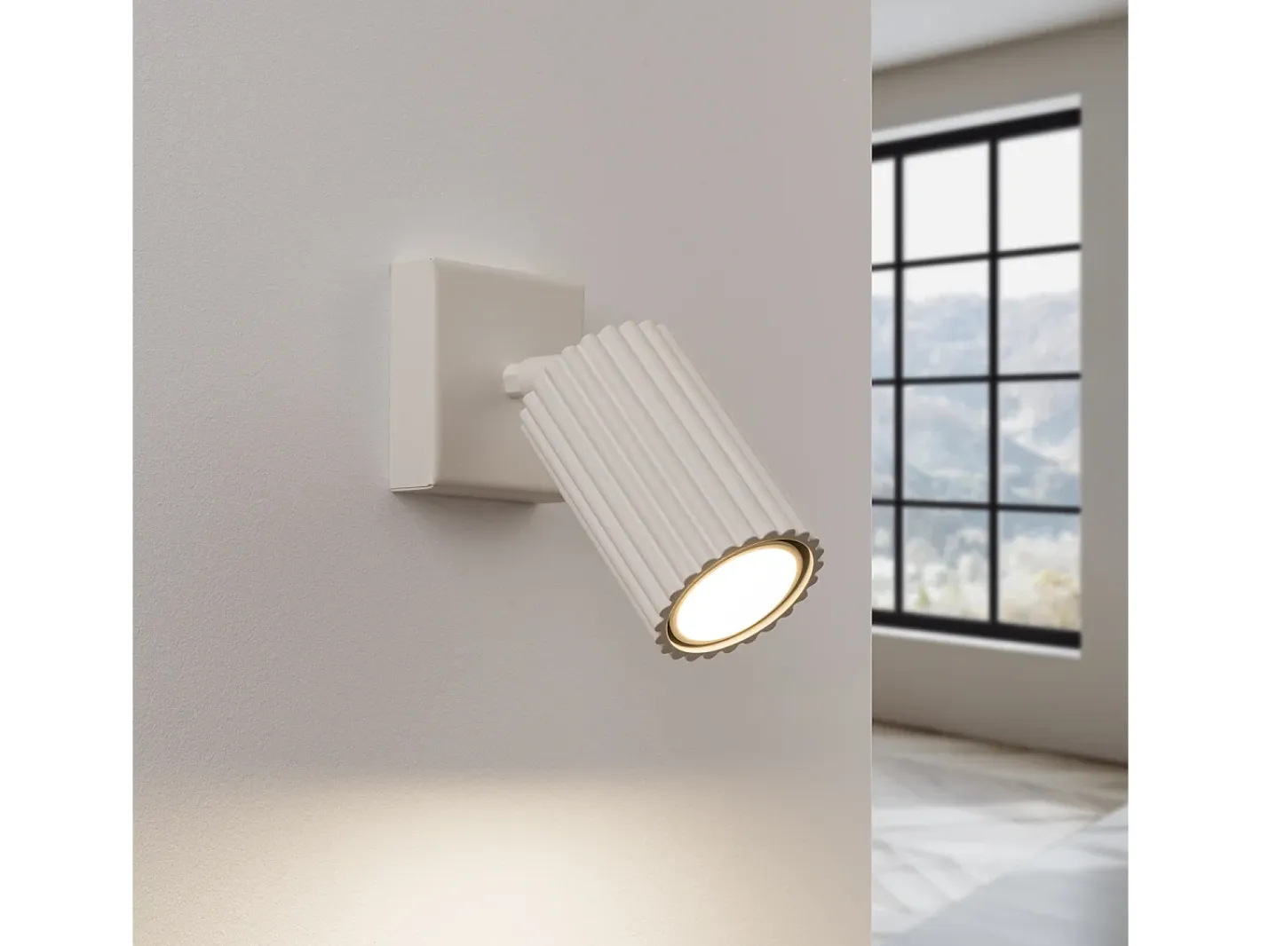 Sollux Lighting Lámpara de pared Gloow minimalista de aluminio - 1 fuentes luminosas 4000K - L.8 x A.8 cm - Beige Best