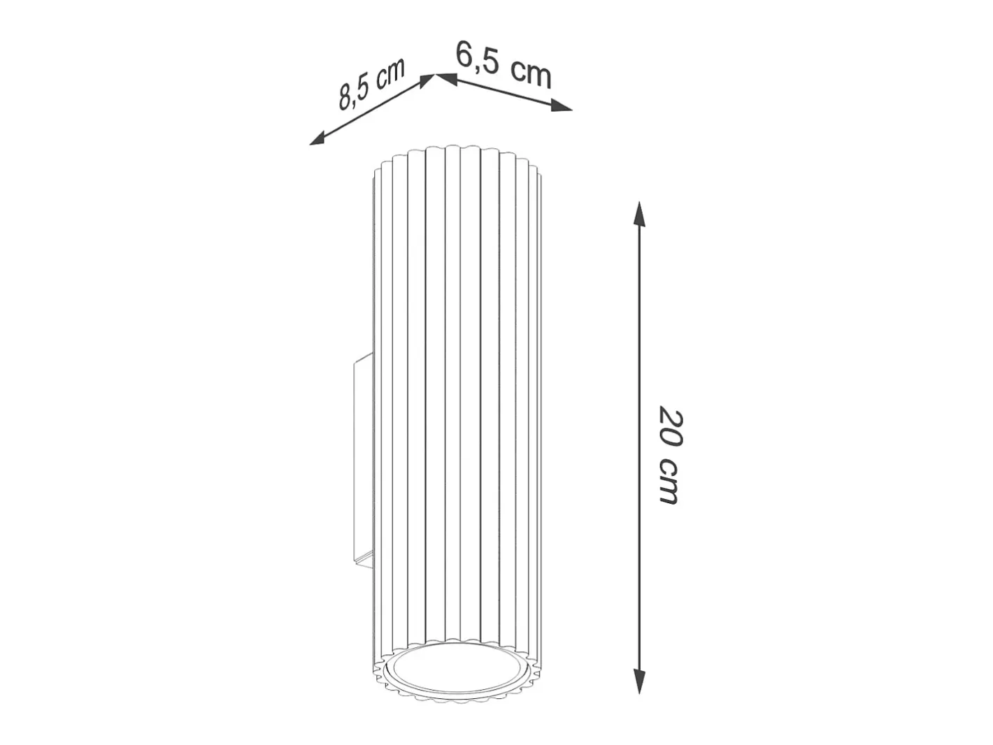 Clearance Sollux Lighting Lámpara de pared Gloow minimalista de aluminio - 2 fuentes luminosas 4000K - L.6,5 x A.20 cm - oliva Verde