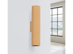 Outlet Sollux Lighting Lámpara de pared Gloow minimalista de aluminio - 2 fuentes luminosas 3000K - L.6,5 x A.30 cm - Dorado