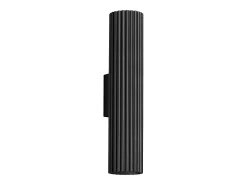 Hot Sollux Lighting Lámpara de pared Gloow minimalista de aluminio - 2 fuentes luminosas 3000K - L.6,5 x A.30 cm - Negro