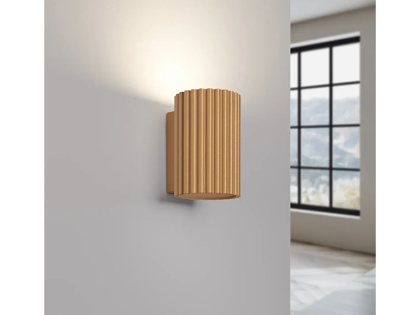 Sollux Lighting Lámpara de pared Gloow minimalista de aluminio - 1 fuentes luminosas 4000K - L.6,5 x A.10 cm - Dorado New
