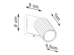 Sollux Lighting Lámpara de pared Gloow minimalista de aluminio - 1 fuentes luminosas 4000K - L.8 x A.8 cm - Dorado