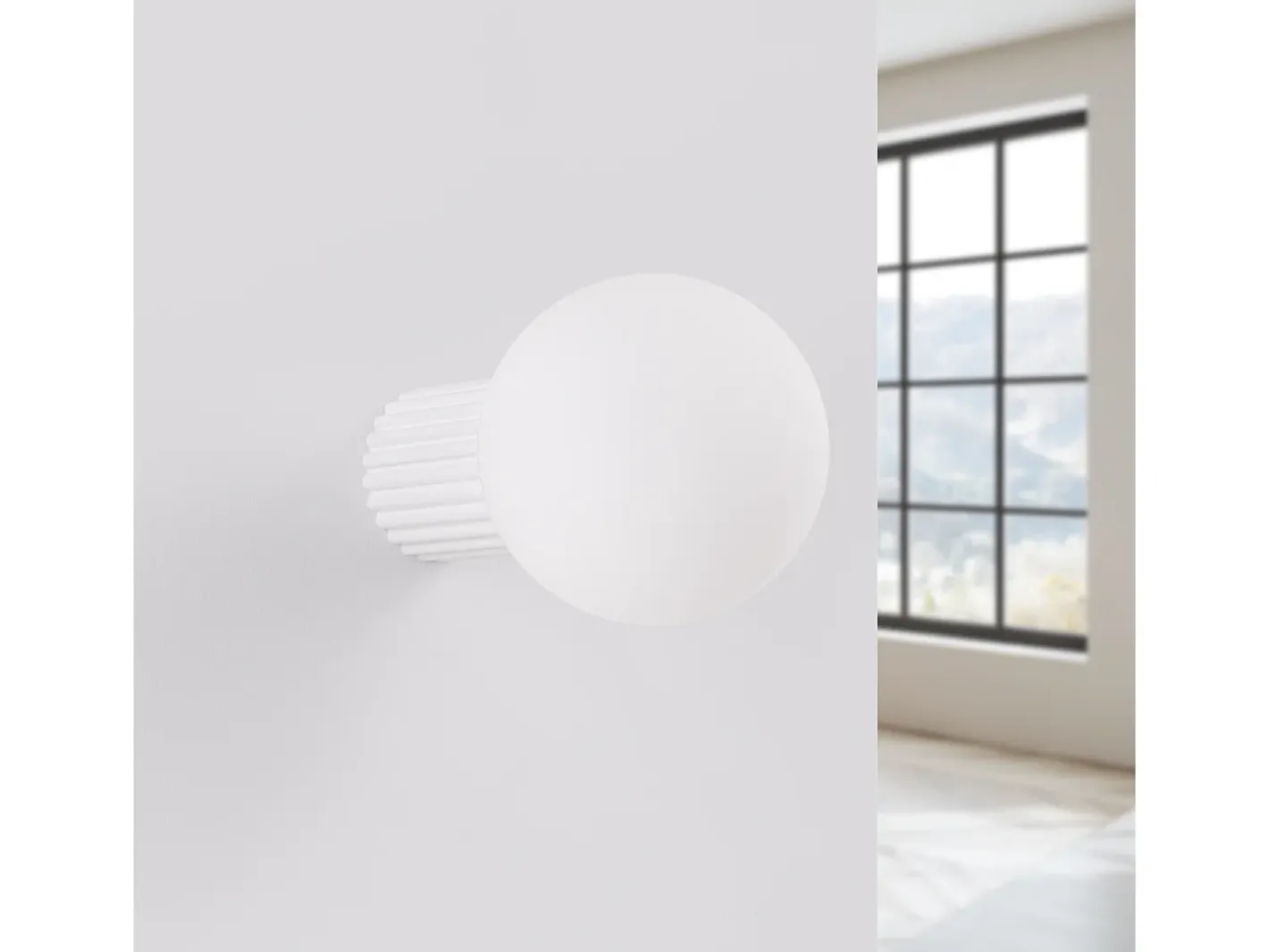 Sollux Lighting Lámpara De Pared Halo Moderno De Aluminio/Vidrio - 1 Fuentes Luminosas - L.12 X A.12 Cm - Blanco Discount